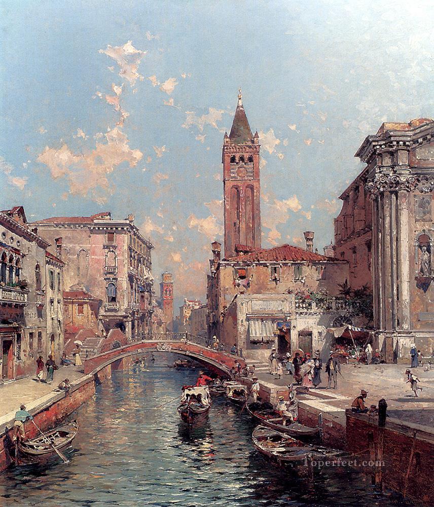 Rio Santa Barnaba Venice Franz Richard Unterberger Venice Oil Paintings